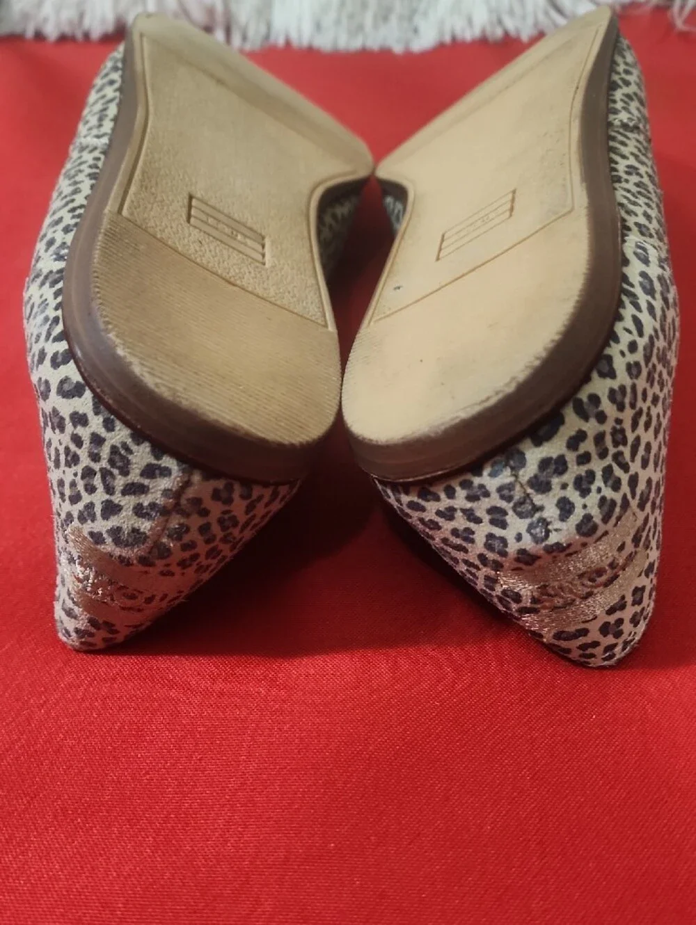 TOMS Women's Gemma Ballet Leopard Print Flats Shoes